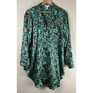 VTG Vanity Fair Satin Chemise Medium Ivy Roses Nightgown Lingerie 90's